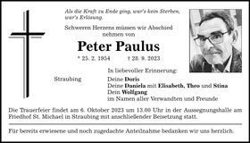 Traueranzeige Peter Paulus
