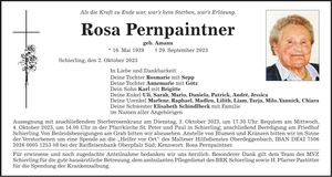 Traueranzeige Rosa Pernpaintner