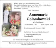 Traueranzeige Annemarie Golombowski