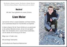 Traueranzeige Liam Meier