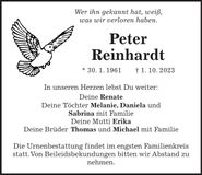 Traueranzeige Peter Reinhardt