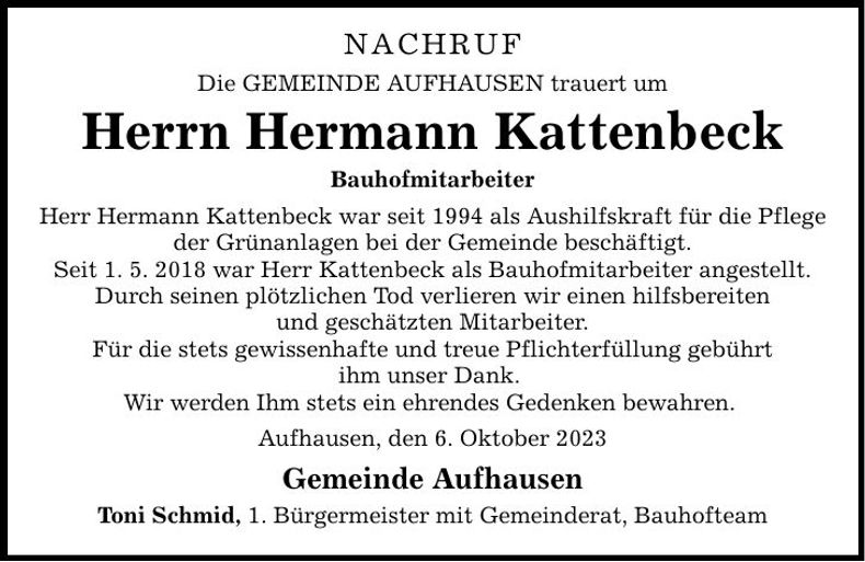 Traueranzeige Werner Halb
