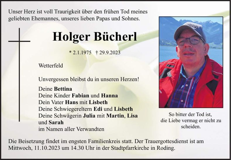Traueranzeige Holger Bücherl