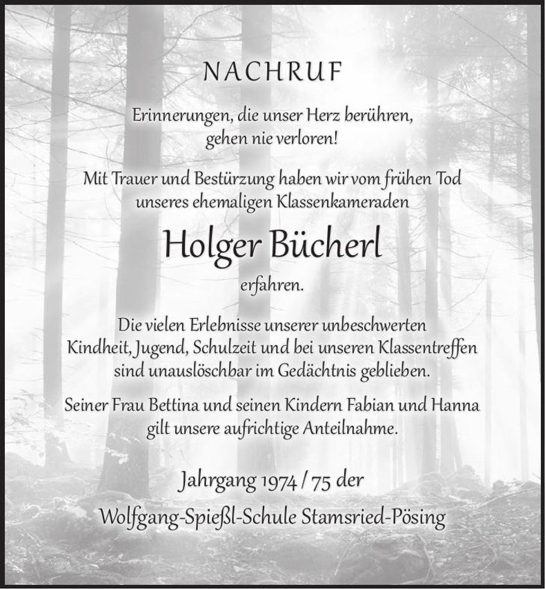 Traueranzeige Holger Bücherl
