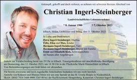 Traueranzeige Christian Ingerl-Steinberger