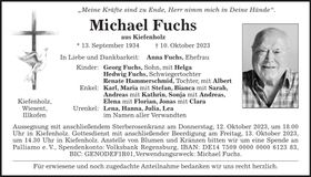 Traueranzeige Michael Fuchs
