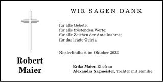 Traueranzeige Robert Maier