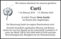 Traueranzeige Curt Löwe