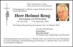 Traueranzeige Helmut Reng