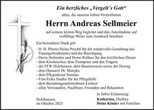 Traueranzeige Andreas Sellmeier