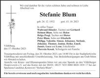 Traueranzeige Stefanie Blum