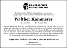 Traueranzeige Walther Kammerer