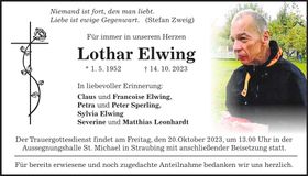 Traueranzeige Lothar Elwing