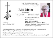 Traueranzeige Rita Meier