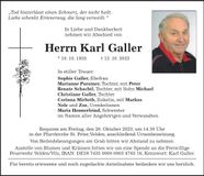 Traueranzeige Karl Galler