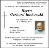 Traueranzeige Gerhard Jankowski