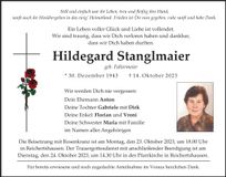 Traueranzeige Hildegard Stanglmaier