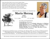 Traueranzeige Maria Herzog