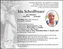 Traueranzeige Ida Schedlbauer