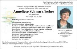 Traueranzeige Anneliese Schwarzfischer