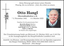 Traueranzeige Otto Hangl
