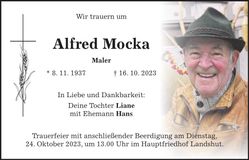 Traueranzeige Alfred Mocka