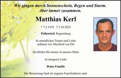 Traueranzeige Matthias Kerl