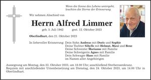 Traueranzeige Alfred Limmer