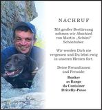 Traueranzeige Martin Schönhuber