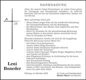 Traueranzeige Leni Boneder