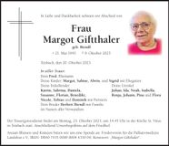 Traueranzeige Margot Giftthaler
