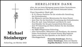 Traueranzeige Michael Steinberger