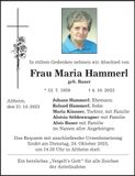 Traueranzeige Maria Hammerl