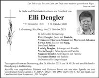 Traueranzeige Elli Dengler