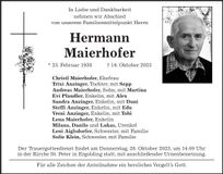 Traueranzeige Hermann Maierhofer