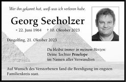 Traueranzeige Georg Seeholzer