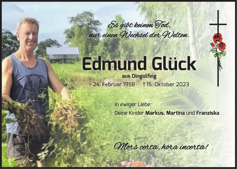 Traueranzeige Edmund Glück