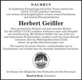 Traueranzeige Herbert Geißler