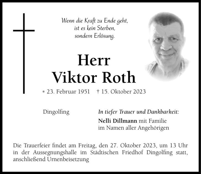 Traueranzeige Viktor Roth