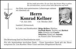 Traueranzeige Konrad Kellner