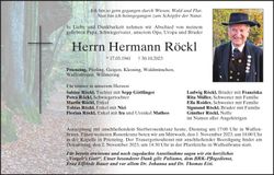 Traueranzeige Hermann Röckl