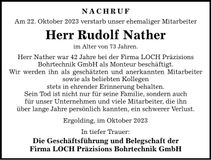 Traueranzeige Rudolf Nathan