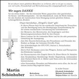 Traueranzeige Martin Schönhuber