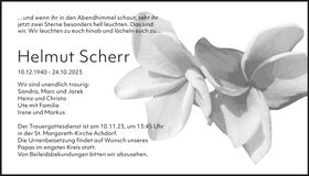 Traueranzeige Helmut Scherr