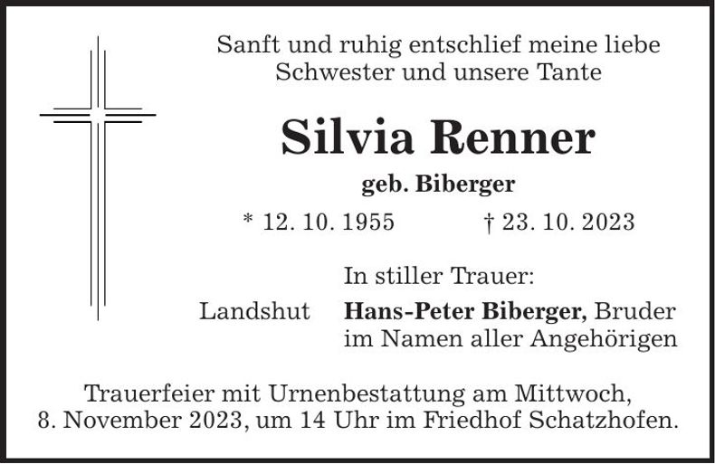 Traueranzeige Silvia Renner