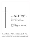 Traueranzeige Anna Brandl