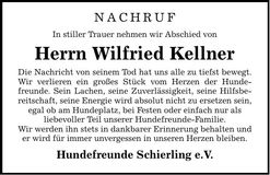 Traueranzeige Wilfried Kellner
