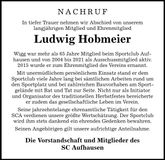 Traueranzeige Hobmeier Ludwig