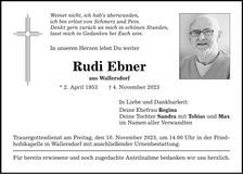 Traueranzeige Rudi Ebner
