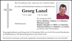 Traueranzeige Georg Lanzl